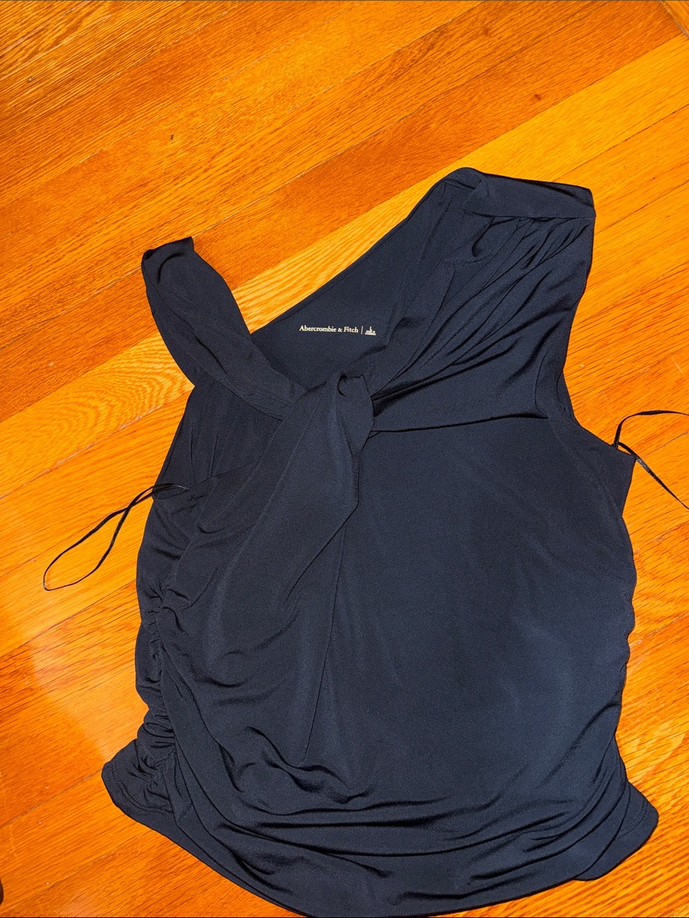 Abercrombie & Fitch Dark Navy Twist-Front Sleeveless Top